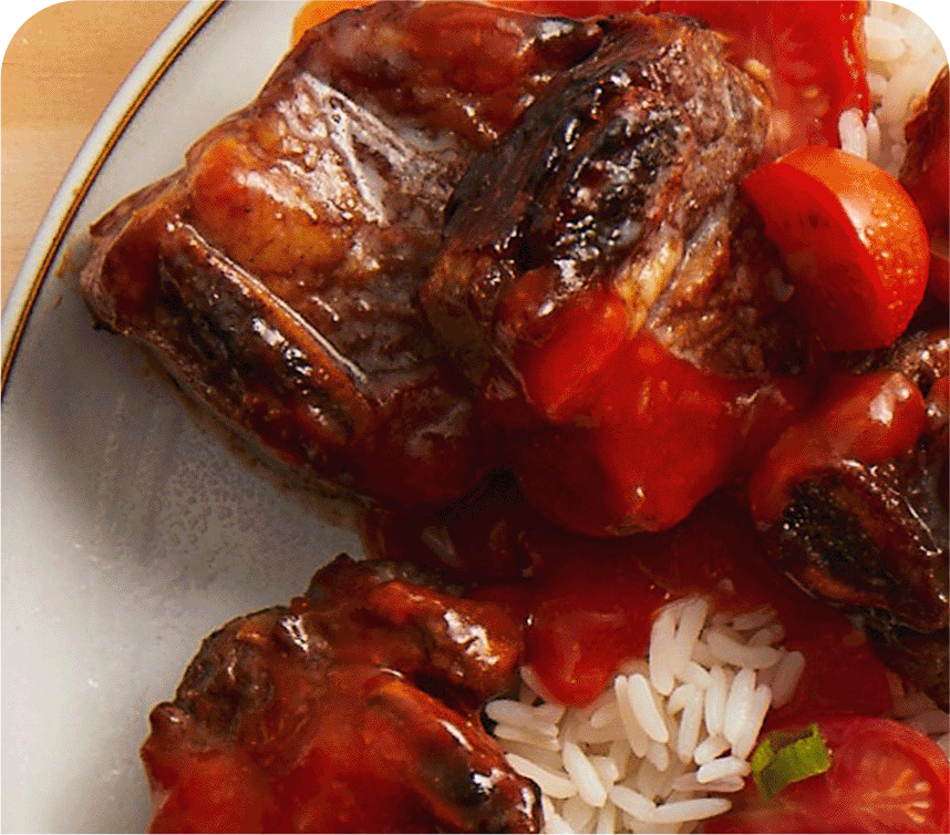 Hearty Beef Stew with 
                Fluffy Steamed Rice
